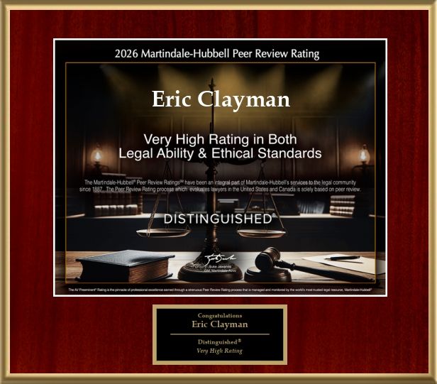 Martindale Hubbell Award - Eric Clayman - South Jersey Attorney